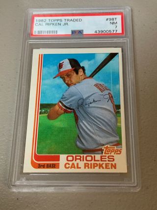 1982 Topps Traded Complete Set W/ Psa 7 Cal Ripken Jr Rookie Orioles Rc (b)