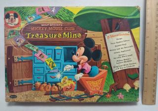 Vtg 1956 Walt Disney Mickey Mouse Club Treasure Mine Book Box Display Only