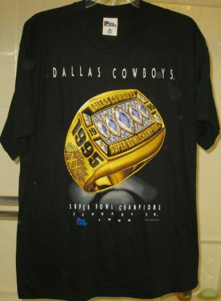 Vintage Pro Player Dallas Cowboys Bowl Ring Print T - Shirt Men 