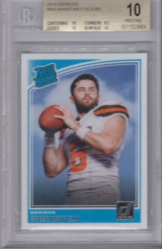 2018 Donruss Baker Mayfield Rated Rookie Rc Bgs 10 Pristine