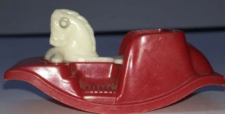 Vintage Acme Horse Rocker Dollhouse Miniature Rocking Horse Red And White Htf