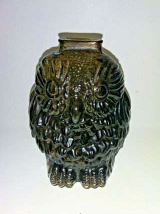Vintage Wheaton Smoke Glass Wise Old Owl Bank 6 1/2 In.  Tall