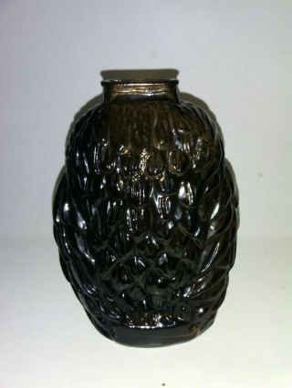 Vintage Wheaton Smoke Glass Wise Old Owl Bank 6 1/2 in.  tall 3