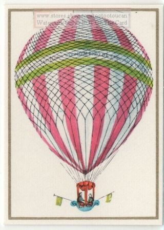 1810 First English Hot Air Balloon Aeronaut James Sadler Vintage 50,  Y/o Ad Card