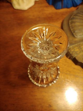 Vintage Lead Crystal Bud Vase with Sawtooth Rim and Pedestal Base 3