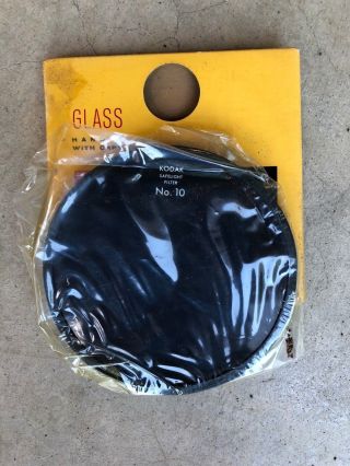 Vintage Kodak Safelight 10 Glass Filter Darkroom - 5 1/2 " Diameter Nib / Plastic