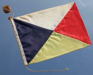P&O ORIENT LINE FINE QUALITY SILK? TRAVEL AGENTS DESK FLAG C - 1940 ' S 9.  5 
