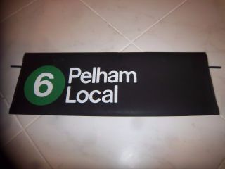 Vintage Harlem Large 7 " Nyc Subway Sign 6 Train Pelham Line Local Roll Sign Ny