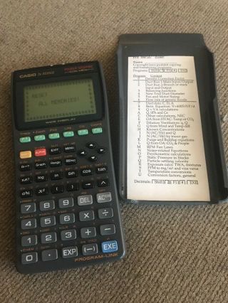 Vintage Casio Fx - 9700ge Power Graphic Icon Menu Calculator With Cover -