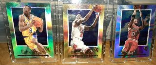 3) Michael Jordan/kobe Bryant/ Pippen 1996 - 97 Skybox Ex2000 Basketball Card