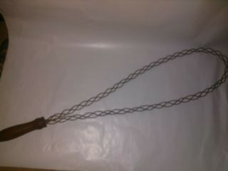 Vintage Looped Braided Wire Carpet & Rug Beater W/ Wood Handle 28