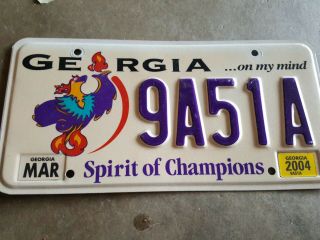 2004 Georgia Spirit Of Champions License Plate