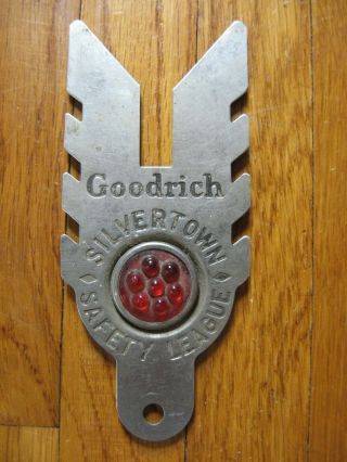 Goodrich Silvertown Safety League License Plate Topper Reflector