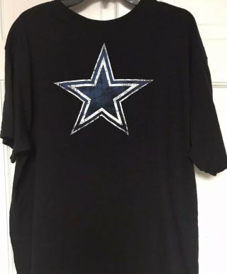 Dallas Cowboys Authentic “star Logo” Black T - Shirt,  Men 