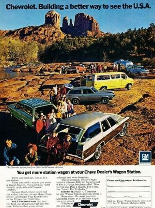 1972 Chevrolet Impala Station Wagon Vega Advertisement Print Art Car Ad J882