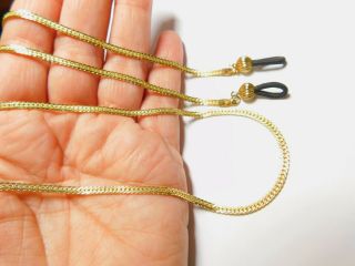 Vintage Gold Tone Metal Chain Eyeglass 31 Inches