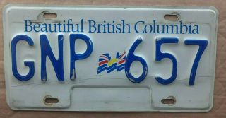 British Columbia License Plate Passenger Expired Mar 2000 Number Gnp 657 Canada
