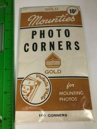 Vintage Photo Mounting Corners Mounties Gold