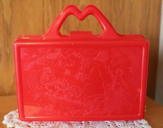 Mcdonalds Happy Meal Toy 1988 On The Go School Lunch Box Red Pencil Case Vintage