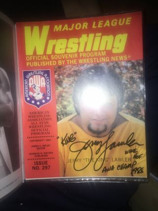 Jerry The King Lawler Autographed Signed Wrestling Awa Wwf Wwe W/coa Program