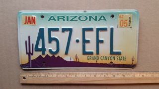 License Plate,  Arizona,  Sunset,  Saguaro Cacti,  Passenger,  457 - Efl