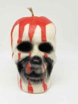 Vintage Gurley Halloween Decoration Bleeding Skull Candle 4 1/2 " Tall