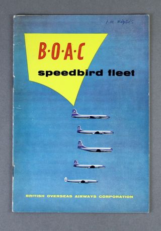Boac Speedbird Fleet Airline Brochure Britannia Dc - 7c Argonaut Stratocruiser