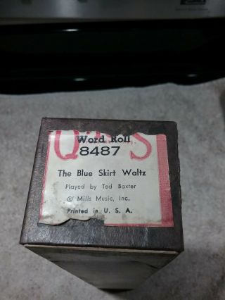 Vintage Q R S Player Piano Roll 8487 " The Blue Skirt Waltz "