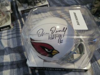Dan Dierdorf Hof 96 Signed Auto Mini Helmet Cardinals Beckett / Sticker