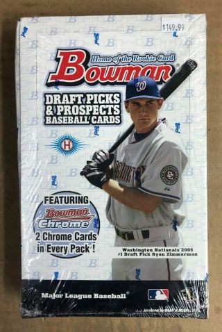 2005 Bowman Draft Picks And Prospects Baseball Hobby Box Auto & Relic Per Box