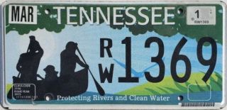 2010 ‘s Tennessee Protecting Rivers And Water License Plate