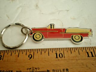 Nos Old School 1955 Chevy Convertible Key Chain - Red And White