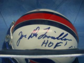 Buffalo Bills Joe Delamielleure Autographed Mini Football Helmet with 2