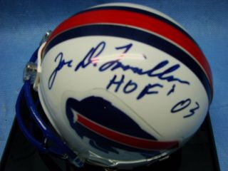 Buffalo Bills Joe Delamielleure Autographed Mini Football Helmet with 3