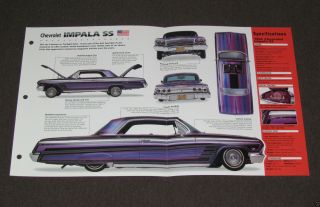 1962 Chevrolet Impala Ss Custom Car Spec Sheet Brochure Photo Booklet