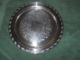 Vintage Oneida Park Lane Silverplate Round Tray 12 1/2 Inches