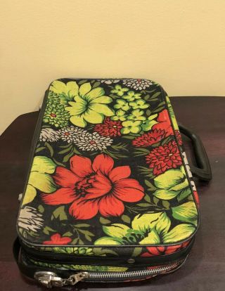 Vintage 60s 70s Bantam Floral Flower Mod HiPpie Travelware Luggage Bag Suitcase 2