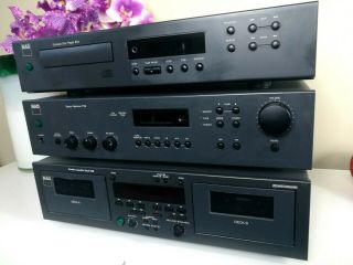 Nad 712 Stereo Receiver 512 Cd Player 616 Dual Deck Cassette Player W/ Remotes &