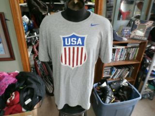 Usa Hockey Team Nike Gray Athletic Shirt Men 