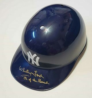 York Yankees Whitey Ford Signed Full Size Souvenir Baseball Helmet W/coa