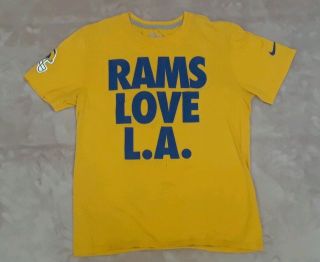 Los Angeles Rams Nfl Rams Love La Yellow Blue Nike T - Shirt Graphic Football