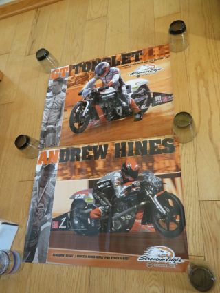 2 Screamin Eagle Harley Davidson Nhra Drag Bike Motorcycle Posters Vance & Hines