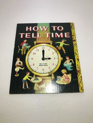 Vintage A Little Golden Activity Book HOW TO TELL TIME 1957 Jane Werner Watson E 2
