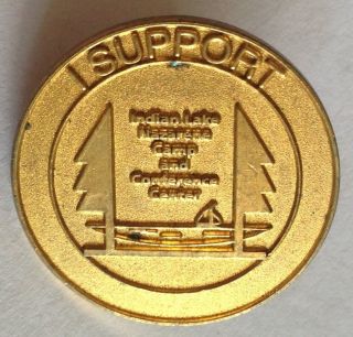Indian Lake Nazarene Camp & Conference Center Support Pin Badge Rare Vintage (f3)