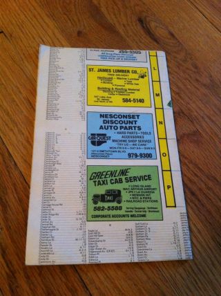 1987 - 1988 Yellow Pages Phone Book Map Smithtown Hauppauge Nesconset St.  James Ny