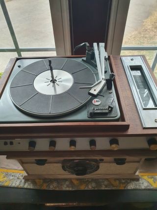 1967 Garrard The Fisher 95 Turntable Record Player With Lid.