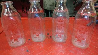 Vintage Quart Milk Bottles Sanitary Dairy Farms Mello D