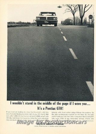 1964 Pontiac Gto - Advertisement Print Art Car Ad J683