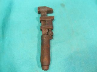 Vintage Wood Handle 6 1/2 " P.  S.  & W Cleveland Monkey Wrench