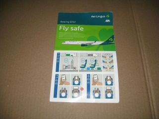 1 Aer Lingus (operated By A S L Airlines Ireland) Boeing 757 Safety Card.